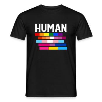 Fierté LGBT HUMAINE - T-shirt homme - noir - Devant - AI Model Male 178 light (178cm)