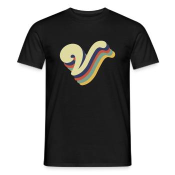 Lettre v rétro - T-shirt homme - noir - Devant - AI Model Male 178 light (178cm)