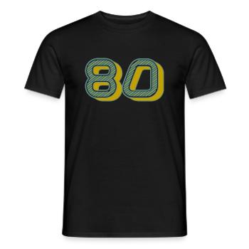80. 80 YEARS. 80th ANNIVERSARY. 80 YEARS ANNIVERSARY. - Men's T-Shirt - black - Front - AI Model Male 178 light (178cm)