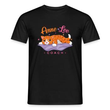 Hebrew Hebräisch lustige Katze - Ein Li Coach - Männer T-Shirt - Schwarz - Vorne - AI Model Male 178 light (178cm)