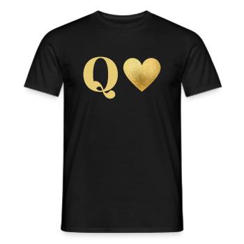 Buchstabe q goldenes Herz - Männer T-Shirt - Schwarz - Vorne - AI Model Male 178 light (178cm)