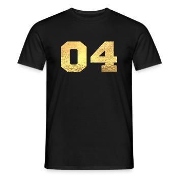 Number 4 Gold Glitter - 4th Anniversary - Men's T-Shirt - black - Front - AI Model Male 178 light (178cm)