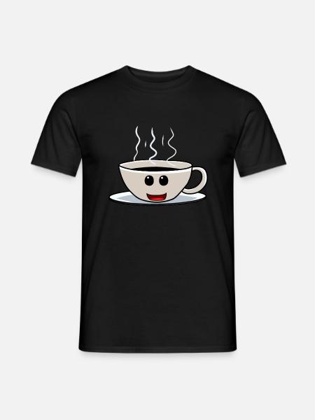 Guten Morgen Kaffee Koffein Kaffeetasse freundlich - Männer T-Shirt - Schwarz
