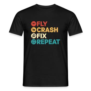Fly crash Fix Répéter Drone Pilote RC Vol - T-shirt homme - noir - Devant - AI Model Male 178 light (178cm)