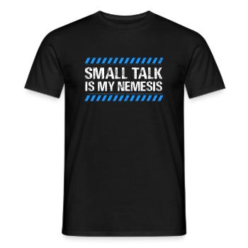 small talk est mon ennemi juré Design pour une personne INTJ - T-shirt homme - noir - Devant - AI Model Male 178 light (178cm)