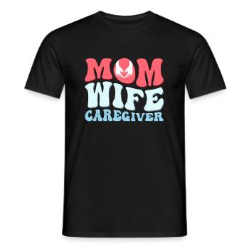 Mom Wife Caregiver Caregiving Carer - Men's T-Shirt - black - Front - AI Model Male 178 light (178cm)