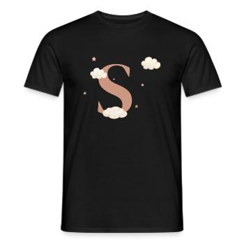 Letter s clouds stars - Men's T-Shirt - black - Front - AI Model Male 178 light (178cm)