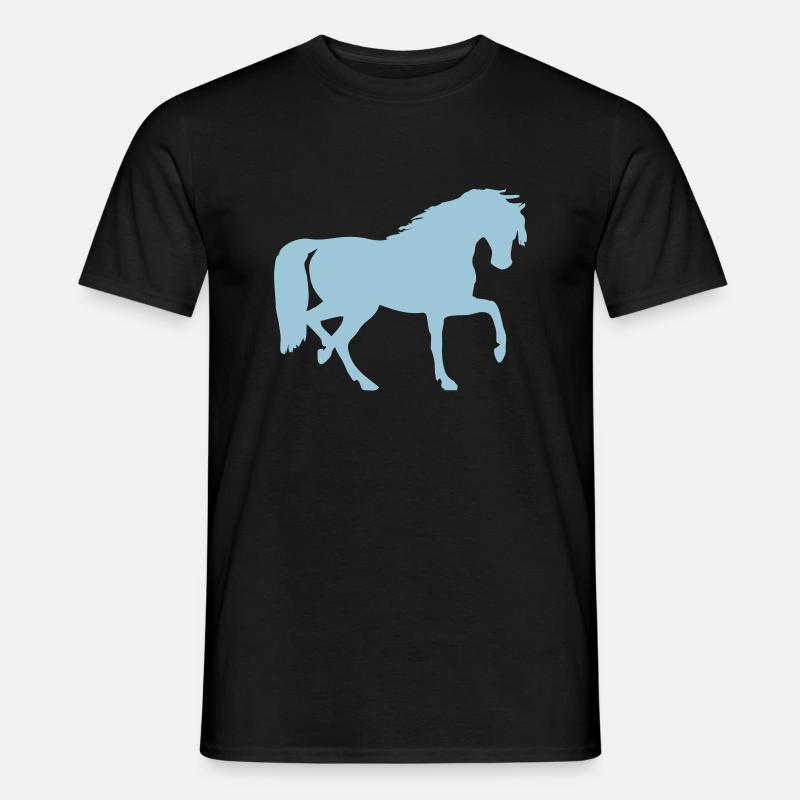 Pferd - Männer T-Shirt - Schwarz