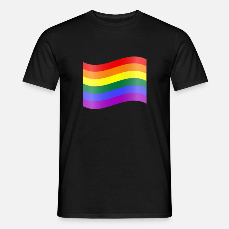 Regenbogen-Flagge - Männer T-Shirt - Schwarz