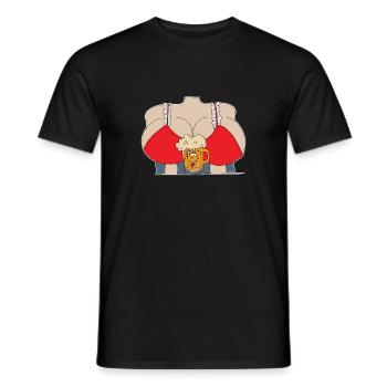 breasts - Men's T-Shirt - black - Front - AI Model Male 178 light (178cm)