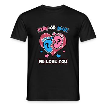 Pink Or Blue We Love You - Men's T-Shirt - black - Front - AI Model Male 178 light (178cm)