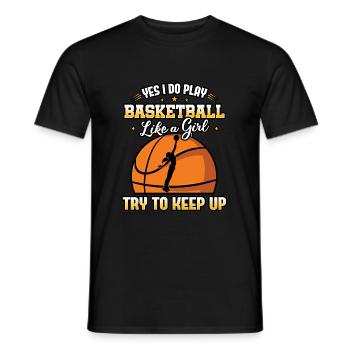 Oui je joue au basket comme une fille - T-shirt homme - noir - Devant - AI Model Male 178 light (178cm)