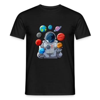 Astronaut Planet Jongleur - Männer T-Shirt - Schwarz - Vorne - AI Model Male 178 light (178cm)