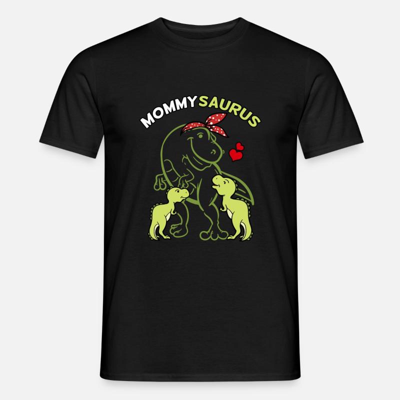 Mommysaurus mit 2 Babys - Männer T-Shirt - Schwarz