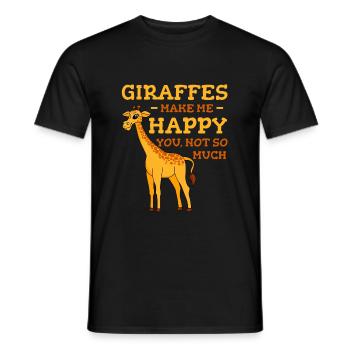 Les girafes me rendent heureux - T-shirt homme - noir - Devant - AI Model Male 178 light (178cm)