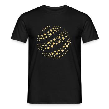 2020 07 01 3d Kugelsterne 4 - Männer T-Shirt - Schwarz - Vorne - AI Model Male 178 light (178cm)