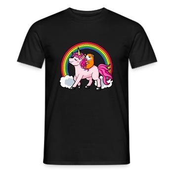 Arc en ciel Licorne et cochon d'Inde - T-shirt homme - noir - Devant - AI Model Male 178 light (178cm)