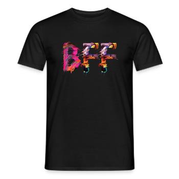 BFF, Best friends forever, abstract, font,colorful - Männer T-Shirt - Schwarz - Vorne - AI Model Male 178 light (178cm)