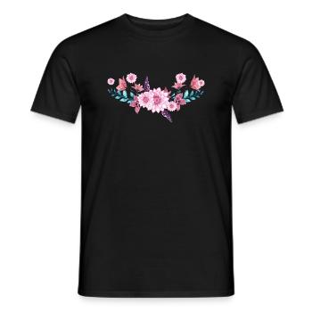 flowers - Men's T-Shirt - black - Front - AI Model Male 178 light (178cm)