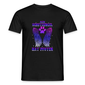 Mein Schutzengel hat Pfoten - Männer T-Shirt - Schwarz - Vorne - AI Model Male 178 light (178cm)