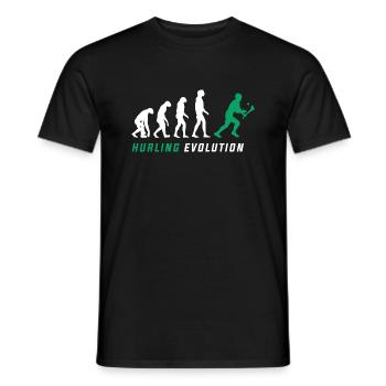 Die Evolution von Hurling - Männer T-Shirt - Schwarz - Vorne - AI Model Male 178 light (178cm)