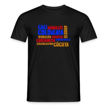 Colombia Cities Medellin Bogota Cali Cartagena - Men's T-Shirt - black - Front - AI Model Male 178 light (178cm)