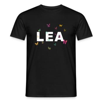 Lea - Beautiful name with butterflies, girls - Men's T-Shirt - black - Front - AI Model Male 178 light (178cm)