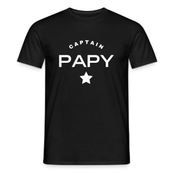 captain papy - T-shirt homme - noir - Devant - AI Model Male 178 light (178cm)