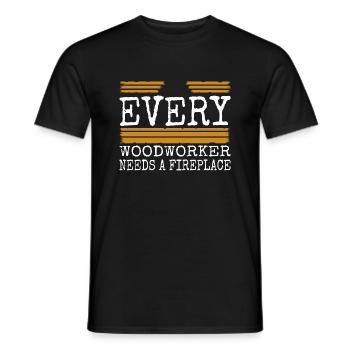 forest work tree feller hearbeat jackhammer - Männer T-Shirt - Schwarz - Vorne - AI Model Male 178 light (178cm)