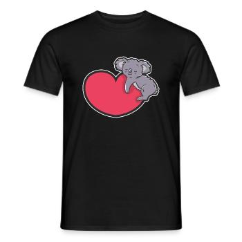 Heart Cute Koala - Männer T-Shirt - Schwarz - Vorne - AI Model Male 178 light (178cm)
