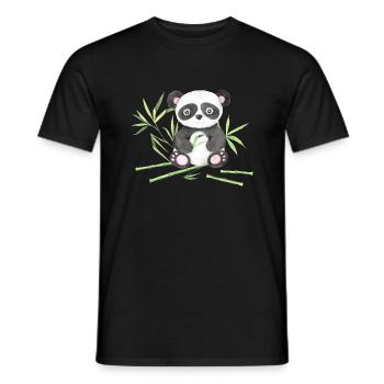 Cute Panda Baby Asia China Japan Panda Bear Bear - Men's T-Shirt - black - Front - AI Model Male 178 light (178cm)