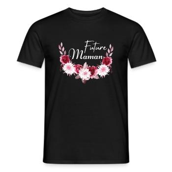 future maman idée cadeau - T-shirt homme - noir - Devant - AI Model Male 178 light (178cm)