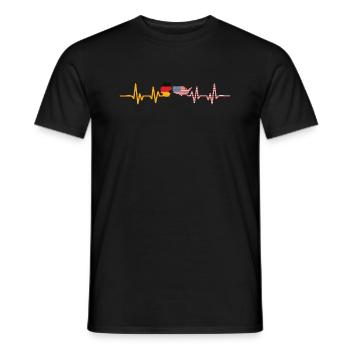 Battement de cœur germano-américain - T-shirt homme - noir - Devant - AI Model Male 178 light (178cm)