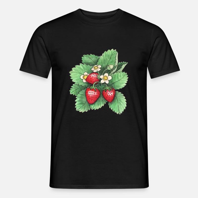 Erdbeeren - Männer T-Shirt - Schwarz