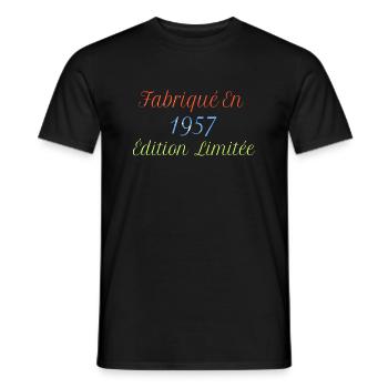 Rétro Fabriqué En 1957 Édition Limitée Présente - Männer T-Shirt - Schwarz - Vorne - AI Model Male 178 light (178cm)