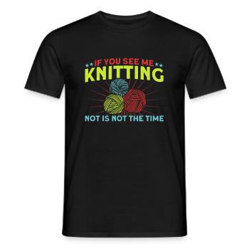 Yarn Knitting Knitting Knitting Lovers Gift - Men's T-Shirt - black - Front - AI Model Male 178 light (178cm)