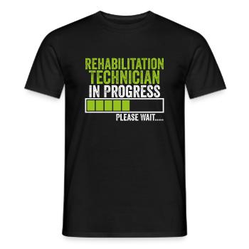 Rehabilitation Technician in Progress Please Wait - Men's T-Shirt - black - Front - AI Model Male 178 light (178cm)