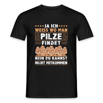 Pilzjäger Schwammerl Sammeln Pilze - Männer T-Shirt - Schwarz - Vorne - AI Model Male 178 light (178cm)