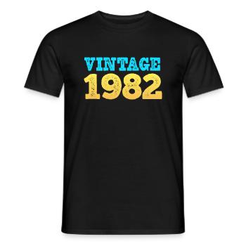 Jahrgang 1982 - Männer T-Shirt - Schwarz - Vorne - AI Model Male 178 light (178cm)