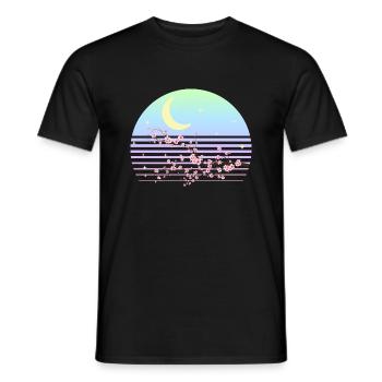 Kirschblüte Pastel Goth Mond Japanisch - Männer T-Shirt - Schwarz - Vorne - AI Model Male 178 light (178cm)