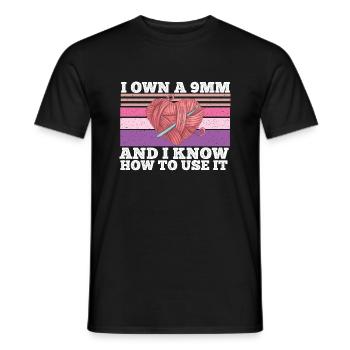 Lustig 9mm Häkelhaken Crocheter Designs Männer Fra - Männer T-Shirt - Schwarz - Vorne - AI Model Male 178 light (178cm)