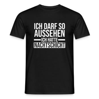 Ich Darf So Aussehen Ich Hatte Nachtschicht - Männer T-Shirt - Schwarz - Vorne - AI Model Male 178 light (178cm)
