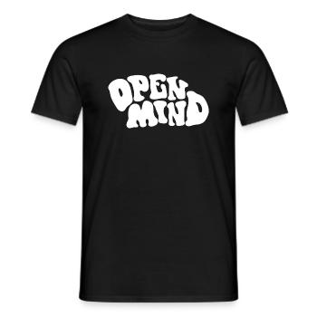 Open mind - Men's T-Shirt - black - Front - AI Model Male 178 light (178cm)