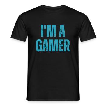 I'm A Gamer Funny Gaming Gamer Quote Video Game - Men's T-Shirt - black - Front - AI Model Male 178 light (178cm)