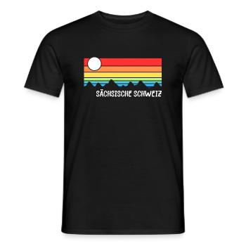 Sächsische Schweiz Gebirge Urlaub Idee - Männer T-Shirt - Schwarz - Vorne - AI Model Male 178 light (178cm)