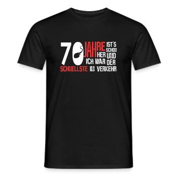 70. Geburtstag - der schnellste - Männer T-Shirt - Schwarz - Vorne - AI Model Male 178 light (178cm)