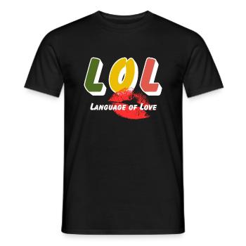 LOL - Langage de l’amour - T-shirt homme - noir - Devant - AI Model Male 178 light (178cm)