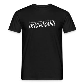 How do you call a good looking man in england? - Männer T-Shirt - Schwarz - Vorne - AI Model Male 178 light (178cm)