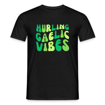 hurling gaelic vibes - Men's T-Shirt - black - Front - AI Model Male 178 light (178cm)
