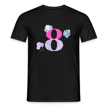 8e anniversaire sirène - T-shirt homme - noir - Devant - AI Model Male 178 light (178cm)